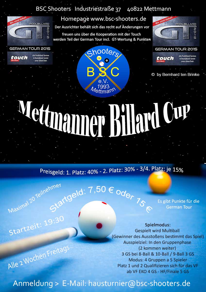 Mettmanner Billard Cup neu